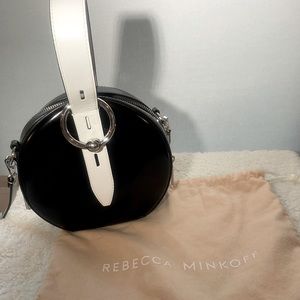 Rebecca Minkoff - Kate Circle Leather Crossbody Black/White
